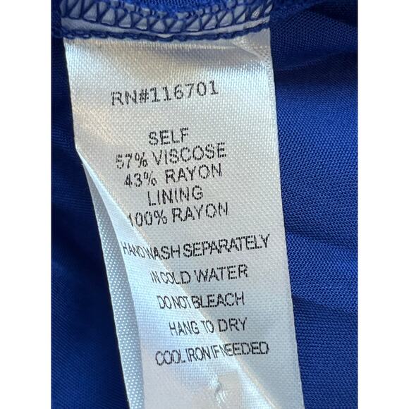 Karli Women's Size Medium Blue Long Sleeve Knee Length Cocktail Dress - Picture 3 of 7